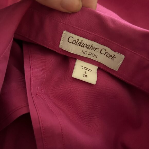Coldwater Creek Magenta Button-Up Shirt XL Princess Seam - Picture 7 of 12
